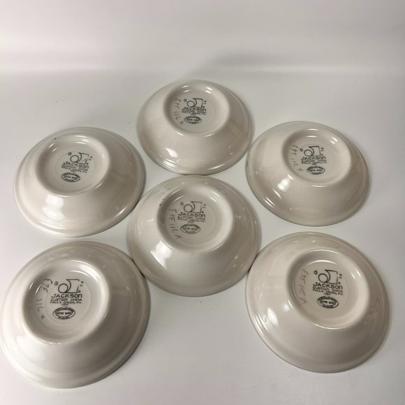 Vtg Jackson Custom China Saucers Brown White Union Made Restaurant Ware Lot of 6 - Picture 4 of 9